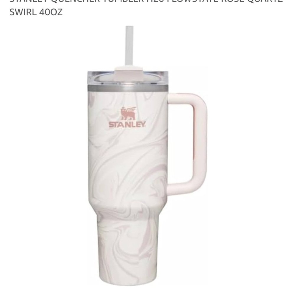 STANLEY QUENCHER TUMBLER H20 FLOWSTATE ROSE QUARTZ SWIRL 40OZ